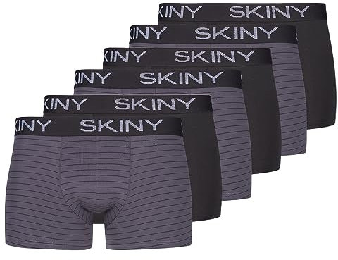 Skiny - Cotton - Retro Short/Pant - 6er Pack (XL Anthracite Stripe Selection)