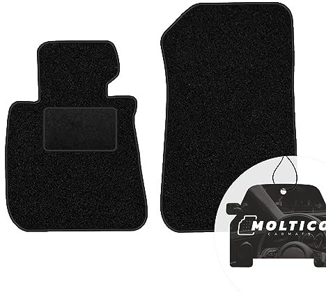 moto-MOLTICO Vorne Fußmatten Auto Velours Autoteppiche Schwarz Automatten Set 2-teilig passend für BMW 3er E93 Cabrio 2007-2013