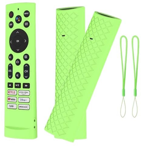 CRGANGZY 2PACK TV Remote Glow Silicone Cover for Hisense ERF3F80H ZDB1210320 Remote Control Protective Sleeve with Lanyard Shockproof Remote Protector Accessories