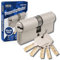 GERCAR Pro Profilzylinder 35/40 Massiver Schließzylinder Doppelzylinder Zylinderschloss Türschloss - aus Messing Vernickelt - inkl. 5 Schlüssel - Wendeschlüssel - Länge: 75 mm, A:35 B:40-1x