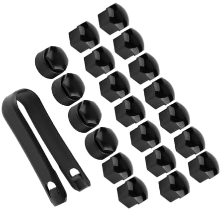 radschraubenkappen Hochglanz schwarz Radschraubenabdeckung, 20 Stück, 17 Mm Mutter, Autorad, Autonabenschraubenschutz, Diebstahlschutz-Abdeckkappe (Black)