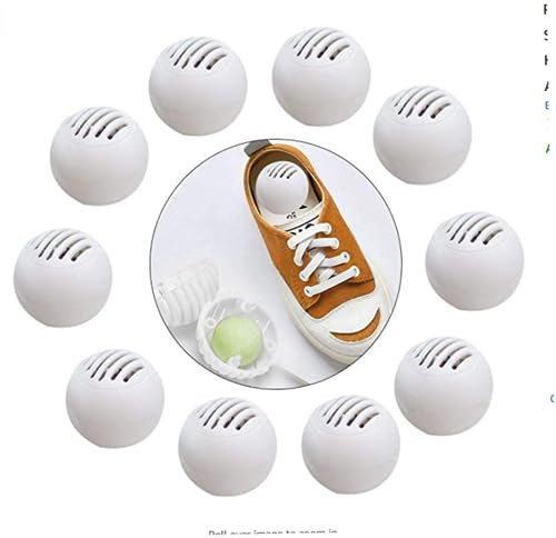 GERRIT Schuhe Deodorant Ball Schuh Deodorant Bälle Turnschuhe Lufterfrischer Deodorant Geruchsbeseitiger for Schließfächer Schubladen Weiß 10 Stück/4/288