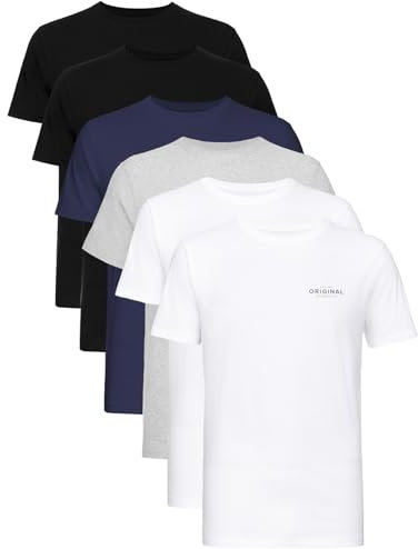 Crosshatch (6PACK Classic Comfort, Endless Style - Men's Everyday Essentials Crew Neck T-Shirt, Designer Mens Tshirt – Your Perfect Set of Short Sleeve Tees(L/6Pack - Assorted 2)