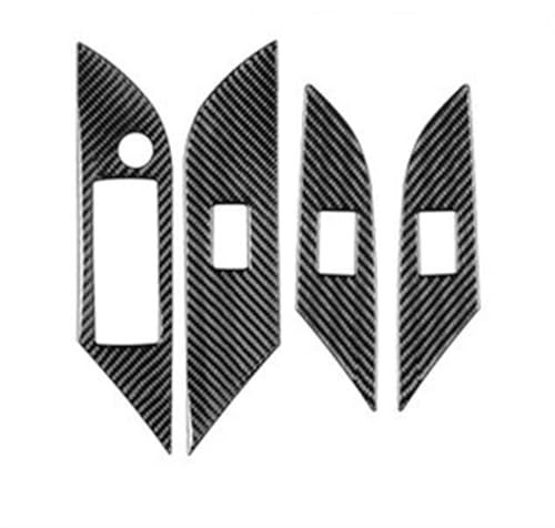 LLYIXUAI Rahmen Abdeckung Trim Aufkleber Für Hilux 2015-2021 Carbon Fiber Fensterheber Schalter Bedienfeld Dekorative Abdeckung Auto Innen Zubehör Aufkleber