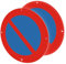Ashoaza 2 panneau défense de stationner en aluminium métal rond signalisation routière pour extérieur Ø 30 cm, interdiction de stationner (Interdiction d'arrêt)…