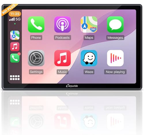2025 CARPURIDE 9 Zoll W901 Plus, Kabelloses CarPlay & Android Auto & Android 12.0, Online- und Offline-GPS-Navigation, Car Play-Bildschirm fürs Auto, G00GLE Play, Mirror Link, Bluetooth