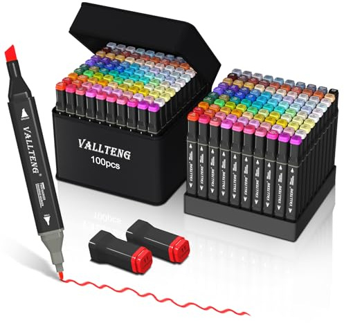 100 Farben Alkohol Marker Set, Twin Marker, Aufbewahrungsbox & Tragetasche