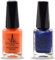 (2Pcs Set) Henna Infused Nail Polish Permeable Nail Polish Halal Vegan Long lasting No UV Needed (Royal Blue, Sunset)