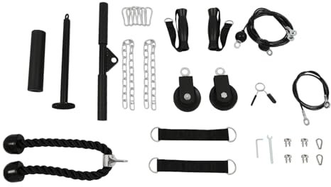 Cable Pulley System,Fitness Pulley Cable System Workout,Trizepsseil Lang,Unterarm Trainer,Arm Training Pulley DIY Pull Down Fitness Equipment Cable System Schwarz