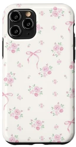 Ditsy Flowers Coquette Bows Pattern Soft Pink Floral Cute Case for iPhone 11 Pro