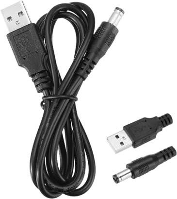 QUARKZMAN Câble D’alimentation USB Vers DC 2A 5V Cordon D’alimentation DC 5.5mmx2.5mm Jack Connecteur De Charge Adaptateur Pour Ventilateur Appareil Photo Téléphone Tablette (3.3ft, Noir)