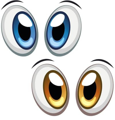 TPZORJX 2 Paare Aufkleber Augen-Paar für Saugroboter Mähroboter Auto oder Staubsauger - selbstklebend - Spaßartikel - Dekorativ - Lustig - wetterfest, Blau und Orange