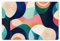 KitchenYeah© Set de Table 6 Pièces 45x30 cm Antidérapant Plastique Original Décoration Table Basse Rigide Tapis Abstrait - Bleu - Rose