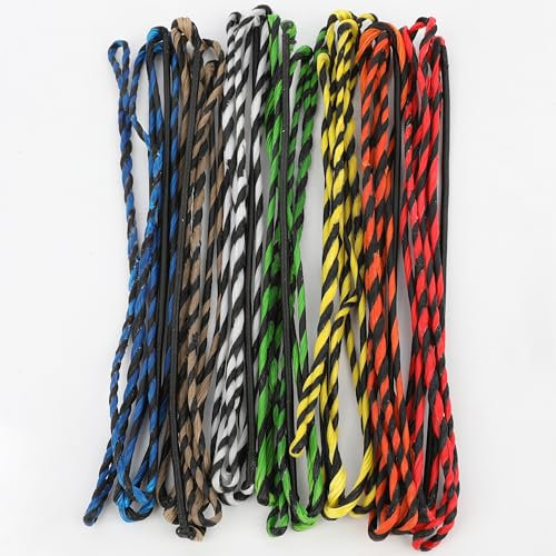 Flemish Twist Bogensehne | AMO 46-70 / 107-168 cm – Handgefertigte 12/14/16-Strang Ersatzsehne für Recurvebogen, Langbogen & Jagdbogen(AMO 46(14 Stränge),Schwarz Rot)