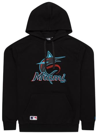 New Era Herren Nos MLB Regular Hoody Miamar Blk Kapuzenpullover (1er Pack)