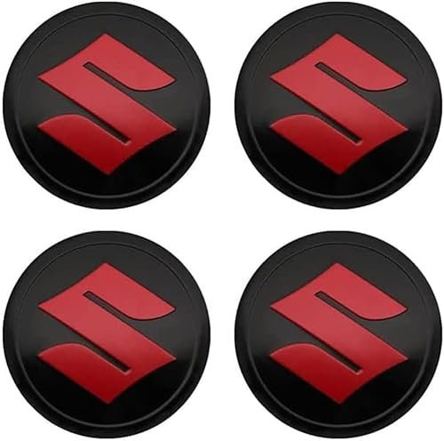 LJJWIW 4 Pièces Voiture Cache Moyeux pour Suzuki Baleno 2015-2022,Capuchons Centre Roue Moyeu Enjoliveur Jantes Enjoliveurs Résistant Corrosion Accessoires,Red-54MM
