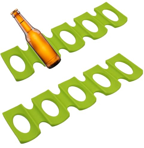Lansls 2 Unidades De Soporte para Botellas para Frigorífico, Antideslizante, Apilable, Plegables, Ayuda para Apilar En El Refrigerador, para Almacenamiento De Cerveza, Bebidas, Agua Mineral (Verde)