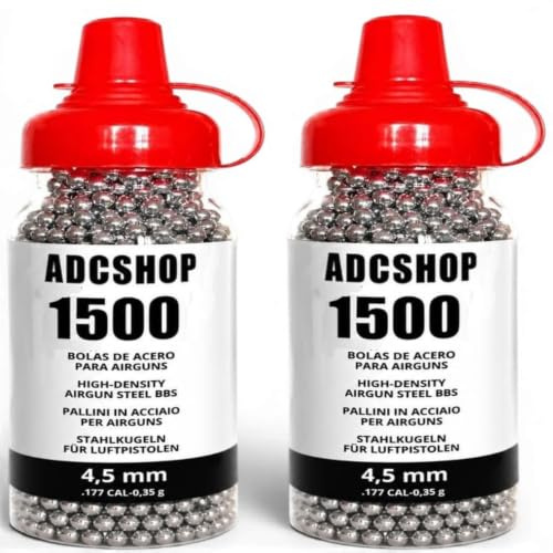 3000 Bolas Acero 4.5mm (2 x 1500) Sólo para Pistolas CO2 Bolas NO pellets.
