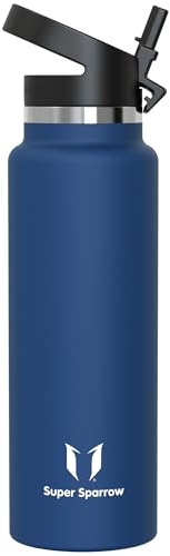 Super Sparrow Water Bottle Insulated - 1.5L - Wide Mouth Metal Bottle - Wide Mouth SwivelSip Flask - BPA Free, Leak Proof - Ergonomic Straw Water Bottles for Work, Gym, Travel, Sports