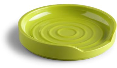 Zeal Circular Spoon Rest, Melamine Utensil Holder Rest, Tea Bag Tidy Dish, Durable Melamine, 12cm (Lime Green)