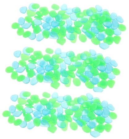 SEWOART 500 Pièces Galets Lumineux Pierres Phosphorescentes Décoration Aquarium Jardin Succulentes Extérieur Ornement Bleu Vert