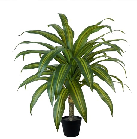 Vitalismo Künstliche Drachenbaum Pflanzen Kunstpflanzen groß Zimmerpflanzen Fake Dracaena Plant für Wohnzimmer Schlafzimmer Büro Balkon Zimmer Frühlings Deko