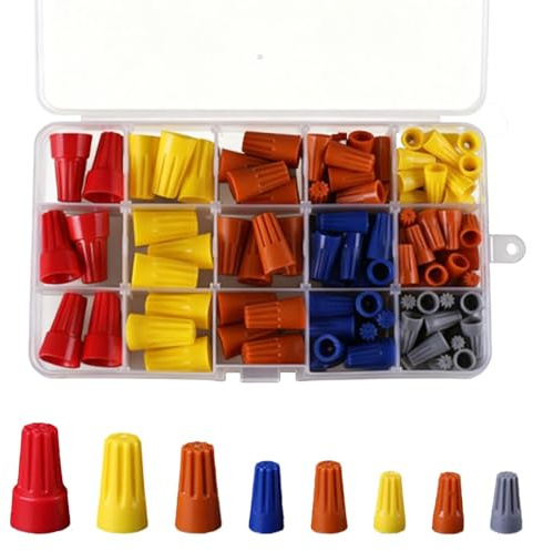 HONRIGO 102 Pcs Electrical Wire Connectors, Screw Terminals, Spring Insert Wire Nuts Connectors, Quick Connection Cable Caps