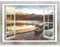 murando 3D WANDILLUSION Wandbild Landschaft See Fototapete Poster XXL Fensterblick Vlies Leinwand Panorama Bilder Dekoration Natur Boot Berge Wald 140x100 cm c-C-0126-c-a