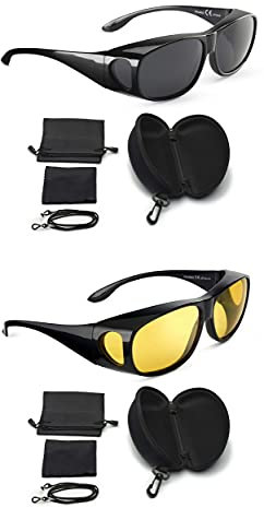 FALINGO Sonnenüberbrille Nachtsichtüberbrille Überziehbrille DAY AND NIGHT EDITION