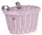 e-wicker24 Alles aus Weide Fahrradkorb für Kinder vorne Kleiner Korb geflochten für Kinderfahrrad Gepäckträger Retro Fahrradkorb aus Weide für Lenker Vintage Stil Weidentransporter Weide (Pink)