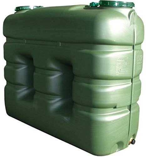 HELGUEFER Réservoir d'eau potable rectangulaire 3000 litres en polyéthylène haute densité (PE-HD), Vert, Citerne