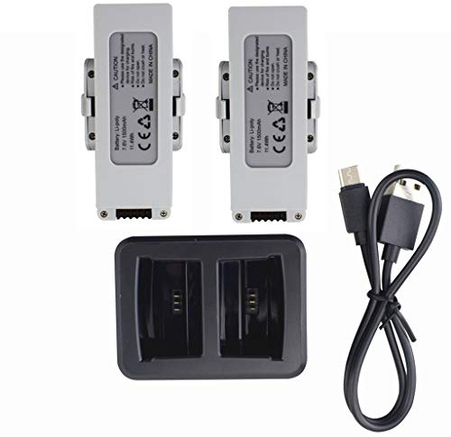 ZYGY 2PCS 7.6V 1500mah Lithium Batterie und 2in1 Ladegerät für F30 HS510 Faltbar Luftaufnahmen Quadcopter RC Drohne
