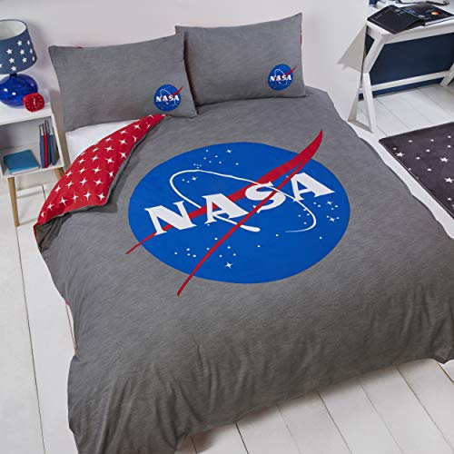 Coco Moon Nasa Weiches Wendebettwäsche-Set für Einzel- oder Doppelbett, Bettbezug und Kissen für Weltraumverrückte Kinder (Doppelbettdecke)