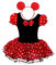 Lito Angels Minnie Mouse Costume Fancy Dress Up with Mouse Ears Hair Hoop for Baby Girls, Halloween Birthday Party Mini Red Polka Dot Tutu Skirt, Age 6-12 Months