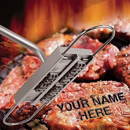 NC BBQ Meat Branding Iron with Changeable Letters Personalized Barbecue Steak Names Press Tool for Grilling