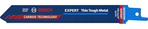 Bosch Professional 10x Expert ‘Thin Tough Metal’ S 922 EHM Reciprocating Saw Blade (for Stainless steel sheets, Length 150 mm, Accessories Reciprocating Saw)