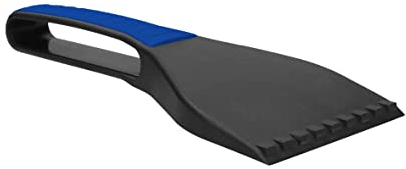 Eiskratzer „Clean Vision“ Eisschaber für Auto Scheiben | Griff mit Anti-Rutsch-Funktion | aus robustem Kunststoff (perlgrau/blau)