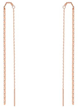 Einfach Stäbchen Durchzieher Ohrringe Hängend Für Damen Silber 925 Roségold Ohrhänger Lang Quasten EinfäDler Kette Ohrringe 130mm