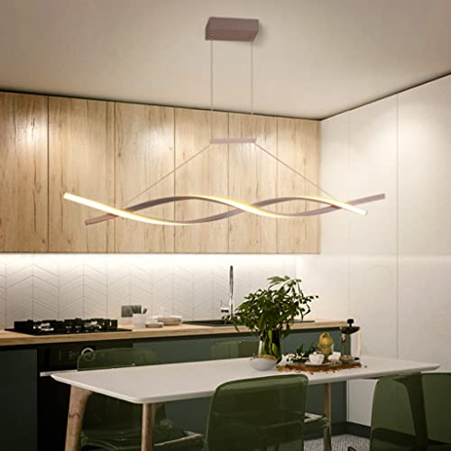 JMrider Pendelleuchte Modern LED Esstisch Hängeleuchte Dimmbar Mit Fernbedienung Wohnzimmer Pendellampe Welle Design Deko Höhenverstellbar Hängelampe Schlafzimmer Küchen Büro Kronleuchter,Gray/100cm…