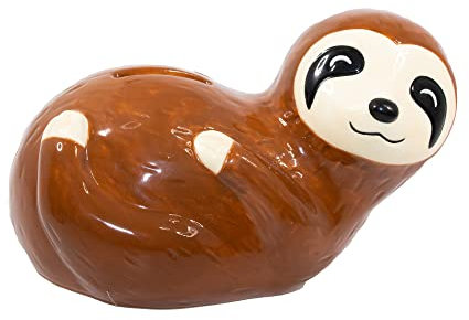 Crockery Critters Spardose - Faultier von Deluxebase. Niedliche Sparkasse in Tierform für Kinder und Erwachsene