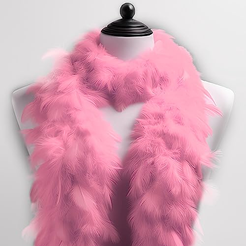 Federboa einfarbig, Federdichten wählbar, Länge ca. 1,80m, Federstola Federschal Kostüm Karneval 20er Jahre Charleston Burlesque kuschelig Einheitsgröße (Rosa)