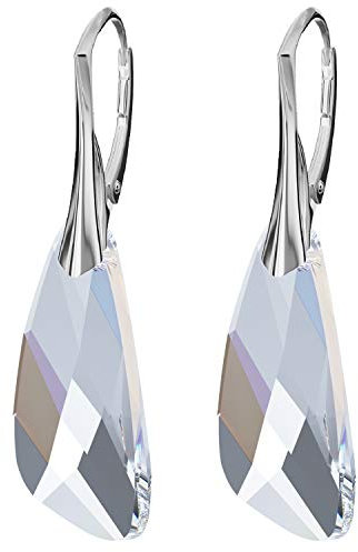 Ohrringe Silber 925 Hängend für Damen - Viele Farben - Ohrringe Hängend mit Kristallen - Flügel Schmuck für Sie - Silber Ohrringe Mädchen Ein Geschenk für eine Frau (Crystal AB)