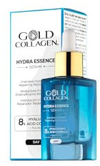 GOLD COLLAGEN Hydra Essence - Hyaluronsäure und Vitamin B5 Serum für Gesicht und Hals, Anti-Falten-Filling-Gesichtsserum für glatte und strahlende Haut, feuchtigkeitsspendende Skincare Tag Behandlung,