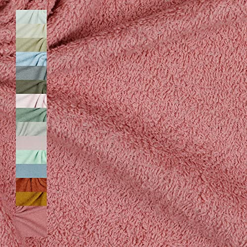 VmG-Store Frottee Stoff Meterware 15 Farben zum Nähen Bademantel Frotteestoff 145cm Breite (053 I Altrosa)