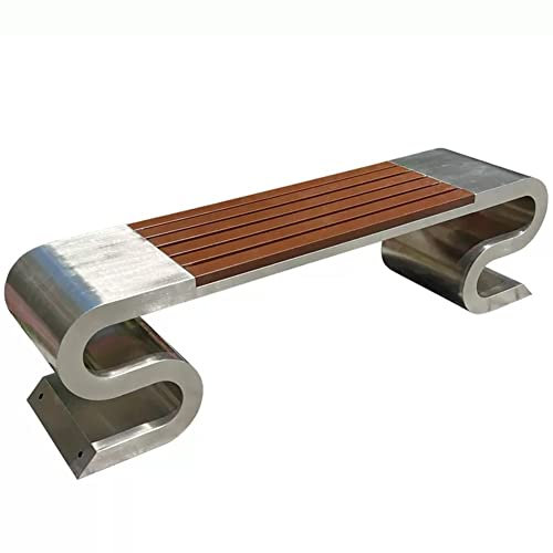 Gartenbank Parkbank im Freien ohne Rückenlehne, Terrasse, Veranda, Hof, Gartenbank, Metall, Sitzgelegenheiten, wetterfeste/Edelstahlhalterung, schwere Bank (Size : 40X45X150CM)