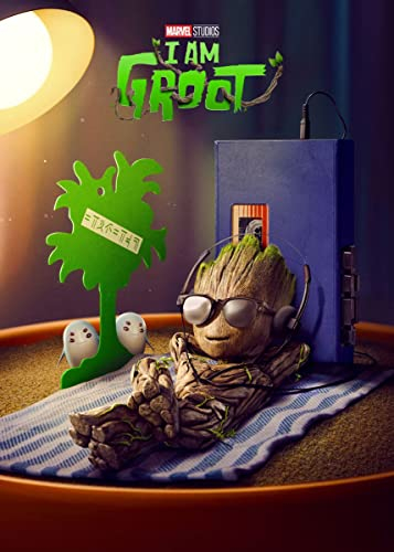 Displate Offiziell Marvel MetallPoster Magnetische Befestigung Inklusive Lizenziert Bilder Hochwertiges Poster I am Groot - Lightbathing Poster 67.5 cm x 48 cm