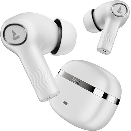 boAt Newly Launched Nirvana Ion with 120 HRS Playback(24hrs/Charge), Crystal Bionic Sound with Dual EQ Modes, Quad Mics ENx™ Technology, Beast™ Mode(60ms Low Latency), in Ear Detection(Ivory White)
