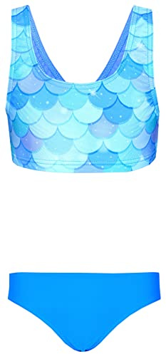Aquarti Mädchen Sport Bikini Set, Meerjungfrau Blau/Türkis, 134