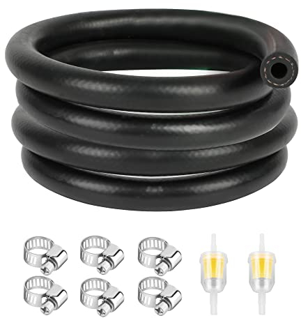 Dutreg 8mm Manguera De Gasolina, 5/16 Kit De Línea De Gas 1 Metro De Manguera De Línea, 2 Filtros De Combustible Con 6 Abrazaderas De Manguera Para Moto Cortacésped Camión Coche
