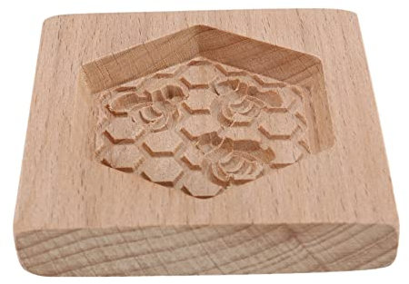 Qwertfeet Wooden Shortbread Mould Biscuit Cutter Spice Mould (Bee)
